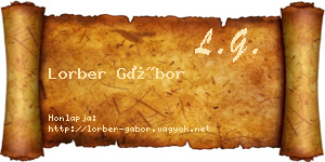Lorber Gábor névjegykártya
